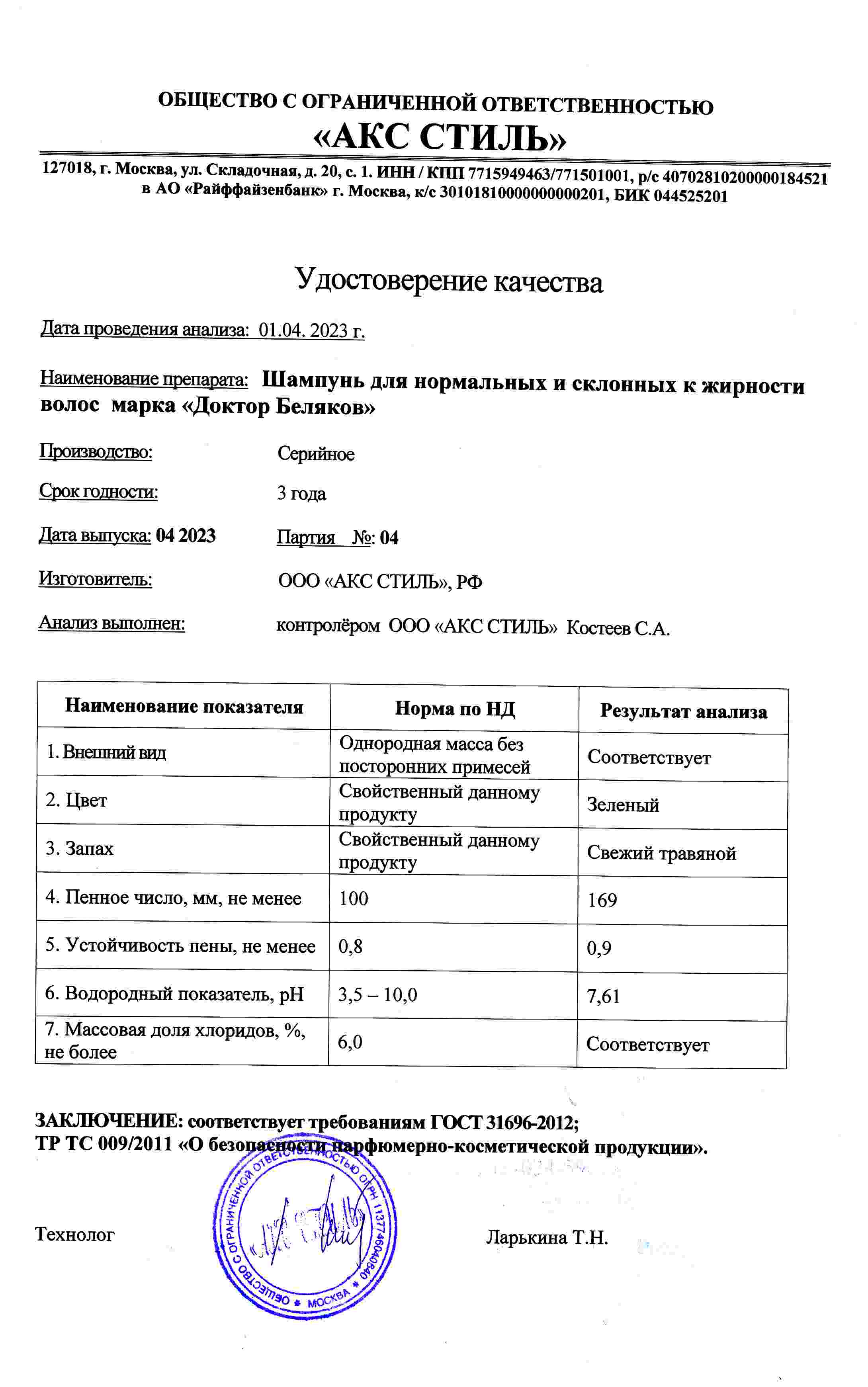 Паспорт №042023